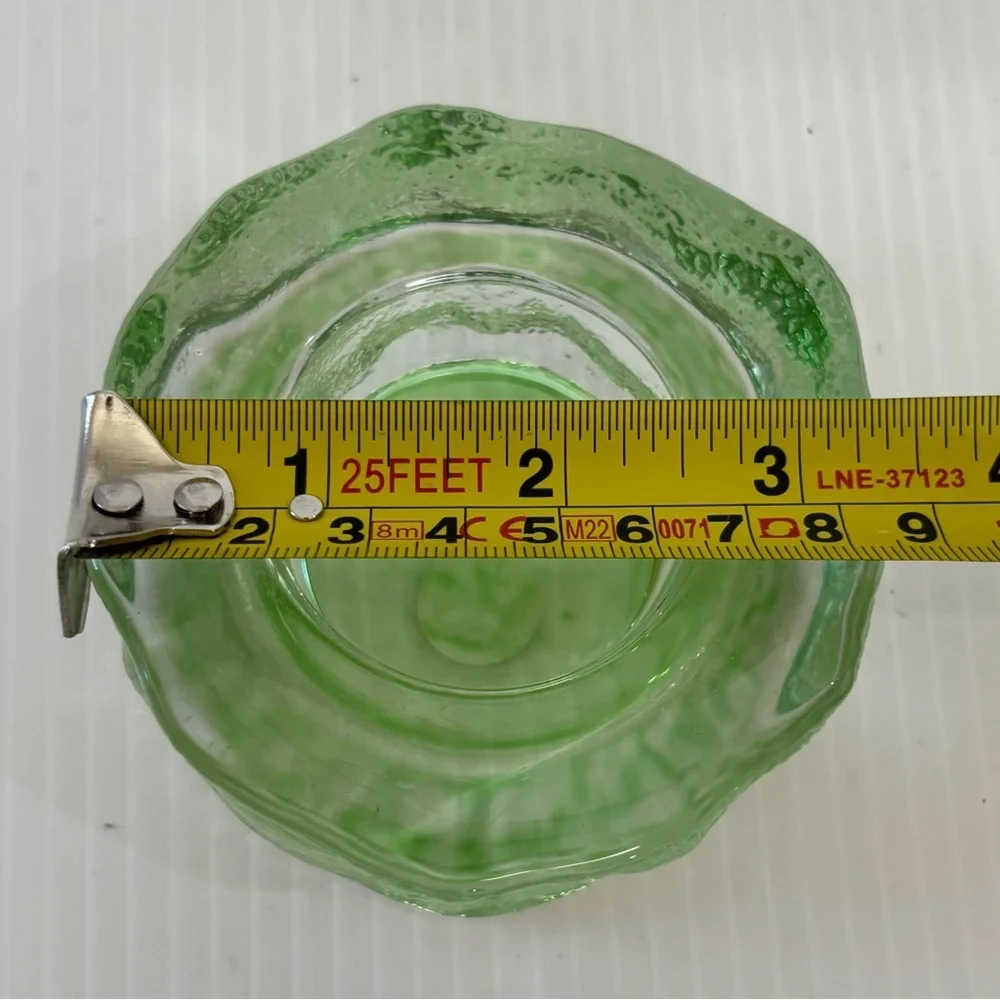 Partylite Iceland Green Textured Glass Round  Tealight Votive Candle Holder - Picture 6 of 6